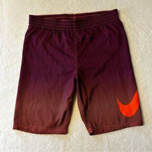 Nike Youth Boys Shorts Swim Trunks Size XL Purple Orange Striped Logo